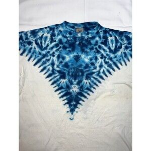 90s Y2k Liquid Blue Tie Dye Design Blue/White Shirt Sz XL